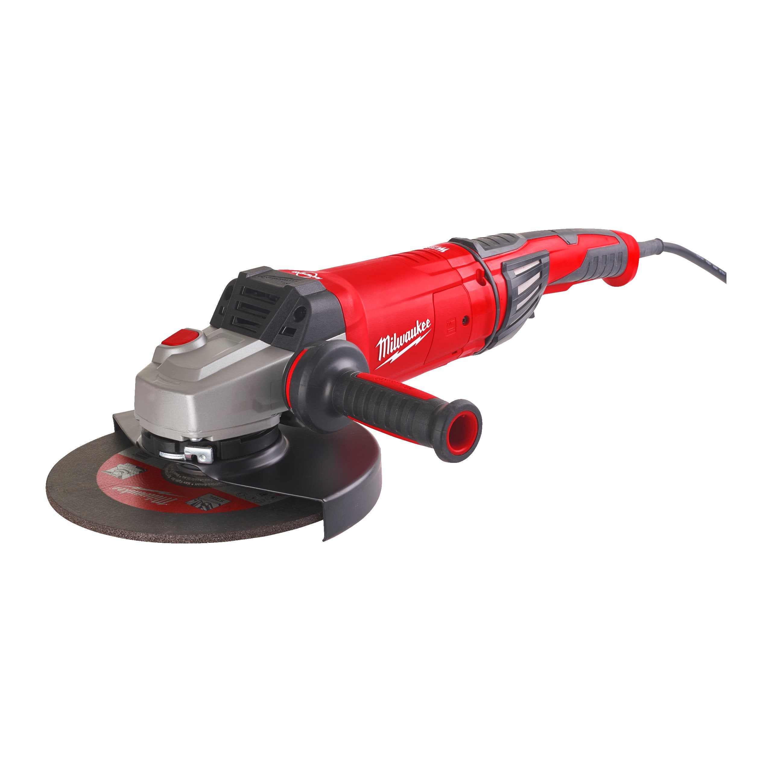 Amoladora angular de 2.400W con freno, AVS y protección contra el retroceso