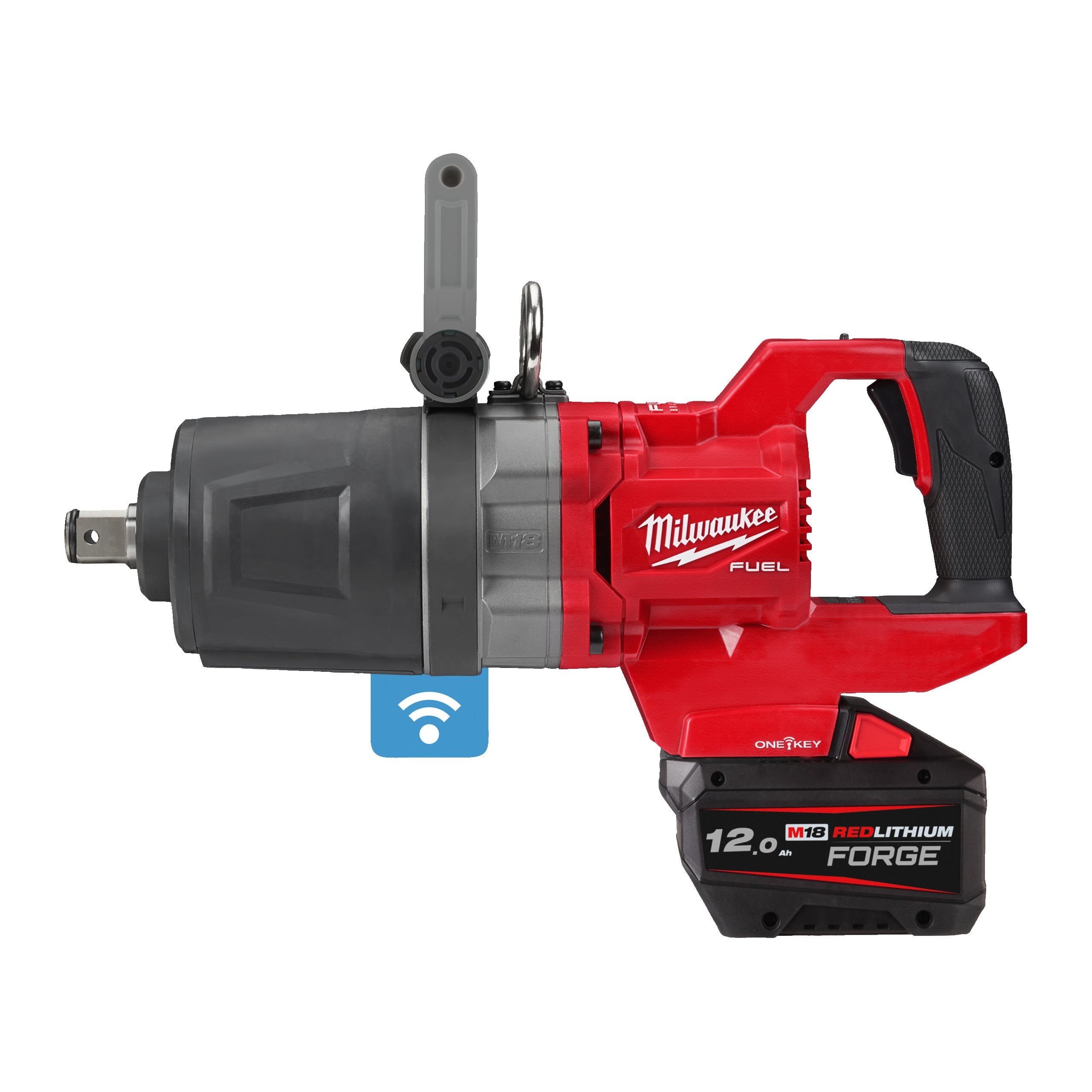 Llave de impacto M18 FUEL™ ONE-KEY™, 1″ con anillo y empuñadura en D, eje extendido corto